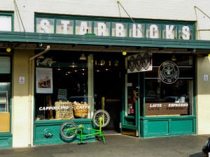 The original Seattle Starbucks Coffee store shop cafe