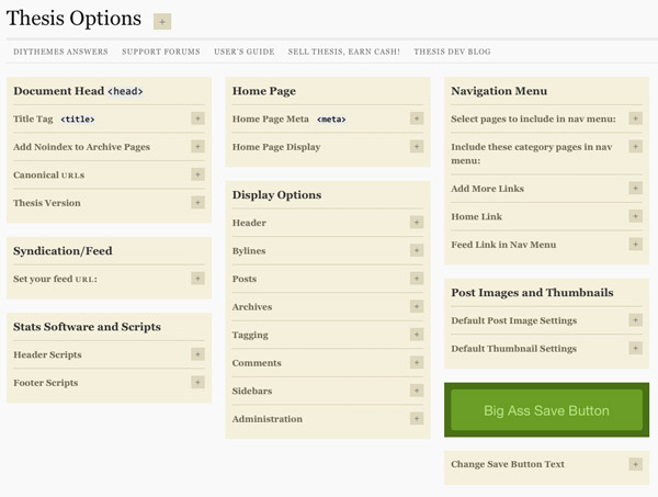 Thesis Theme Options