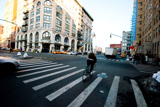 Bike Commuter In NYC