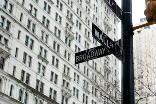 Broadway and Wall Street