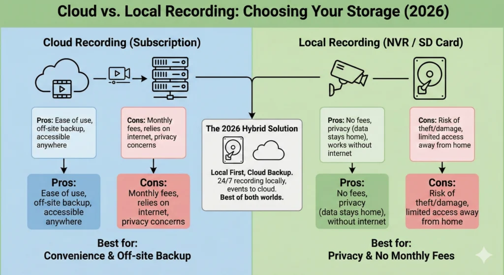 smart home security 2026 cloud vs. local