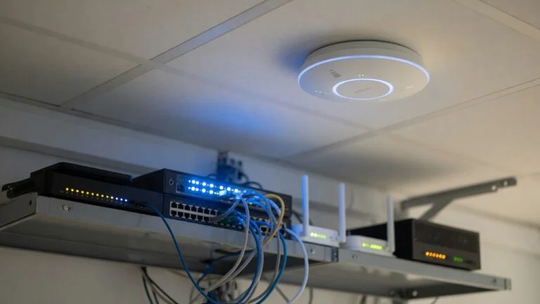 Network switch and access point installed in a home